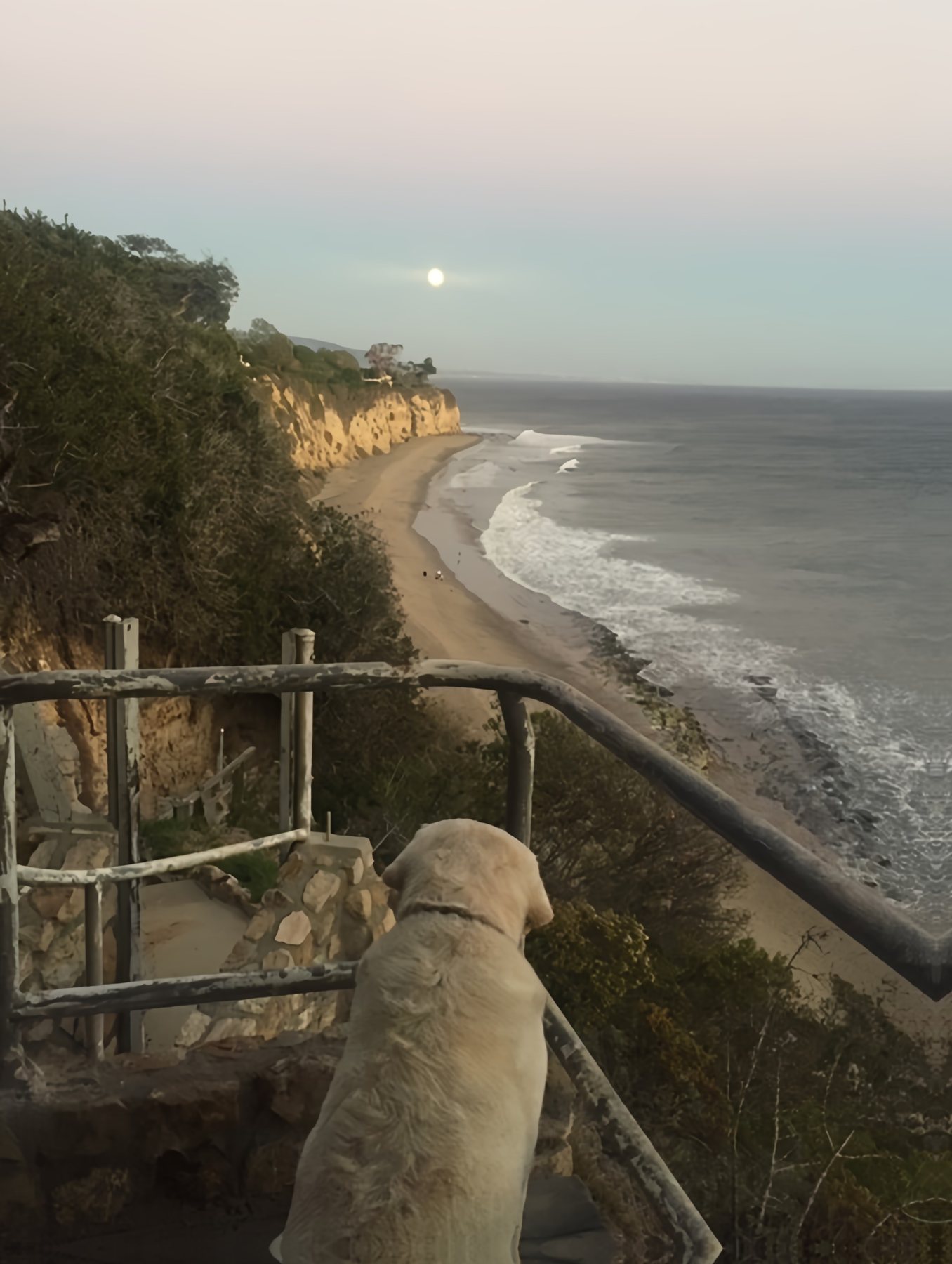 Moonrise over the Malibu coast